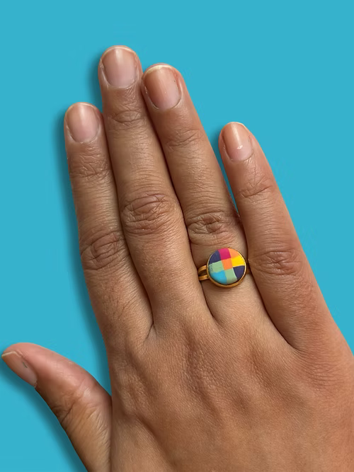 Mini Madras Checks Ring