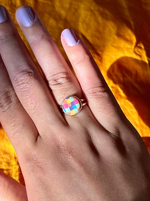 Mini Madras Checks Ring