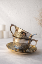 Brass Cup & Saucer Set