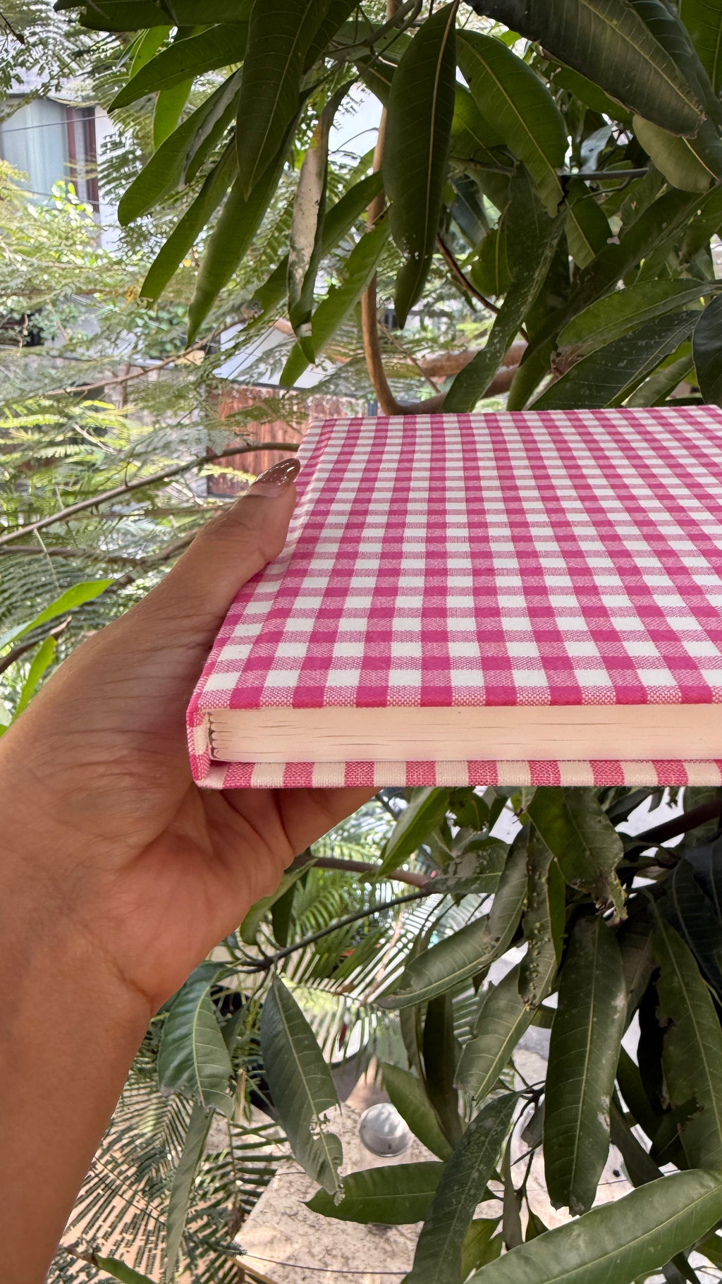 Gingham (Pink) A5 Fabric Journal