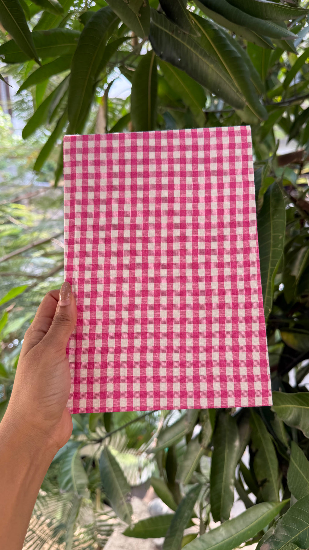 Gingham (Pink) A5 Fabric Journal