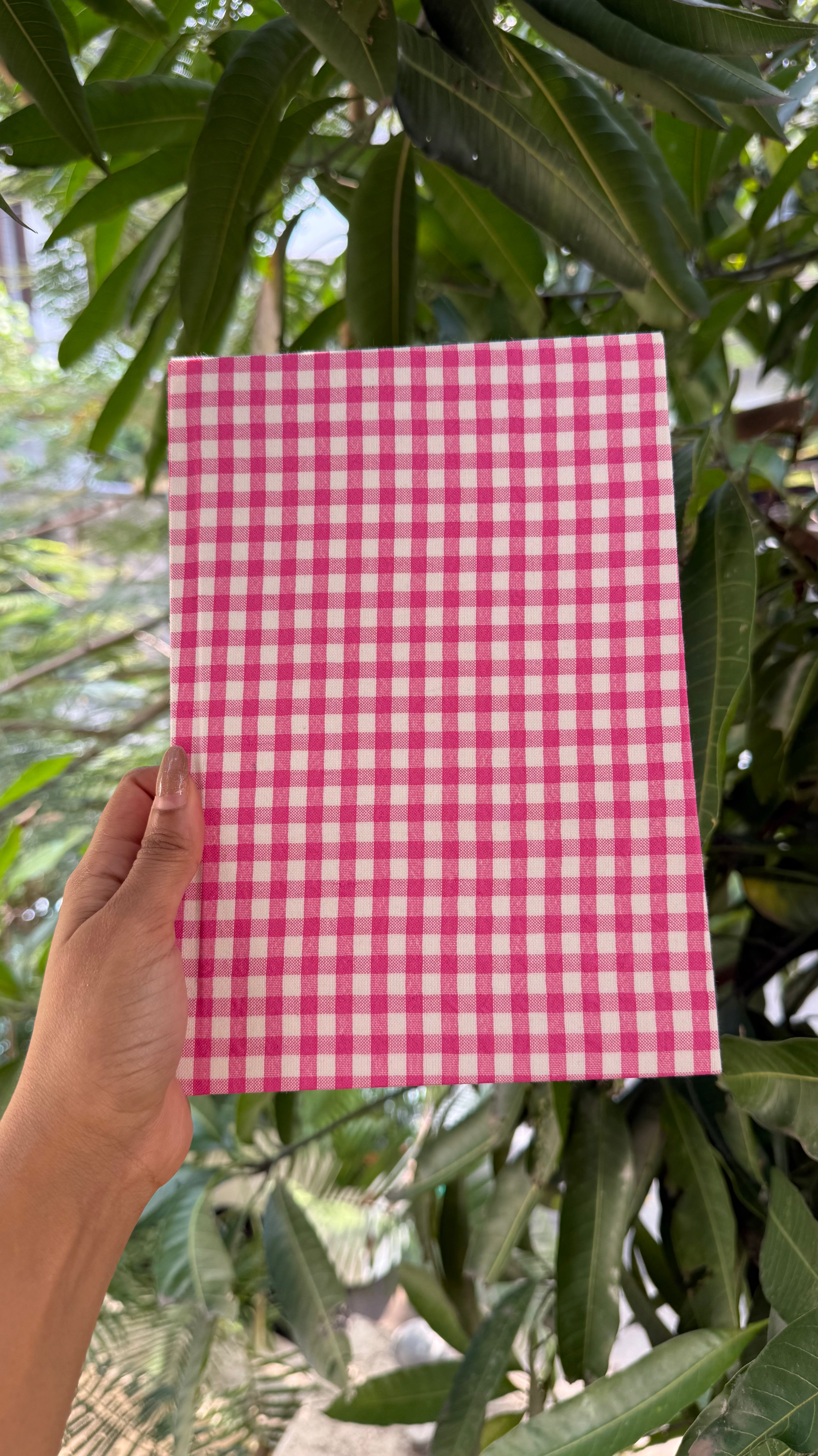 Gingham (Pink) A5 Fabric Journal