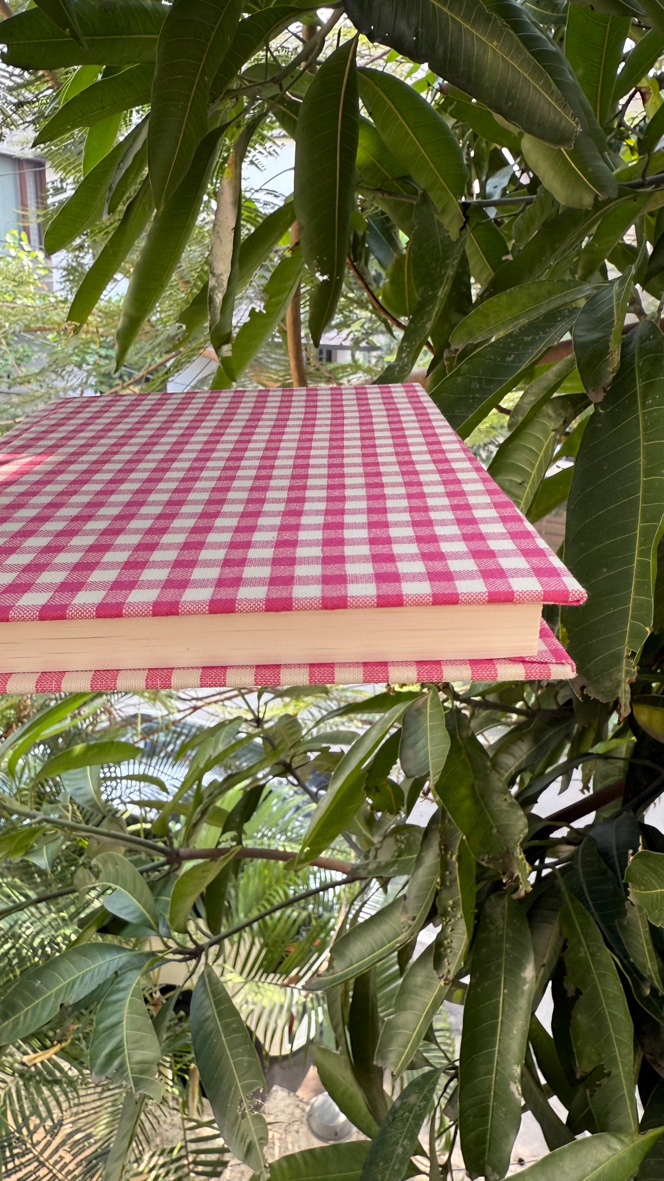 Gingham (Pink) A5 Fabric Journal