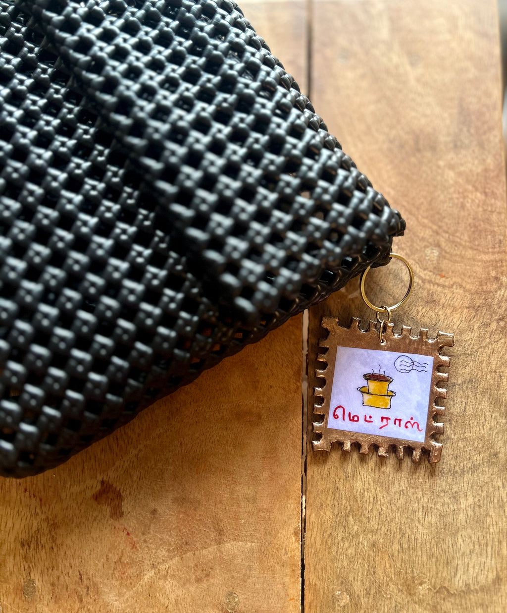 Vintage Madras Stamp Keychain